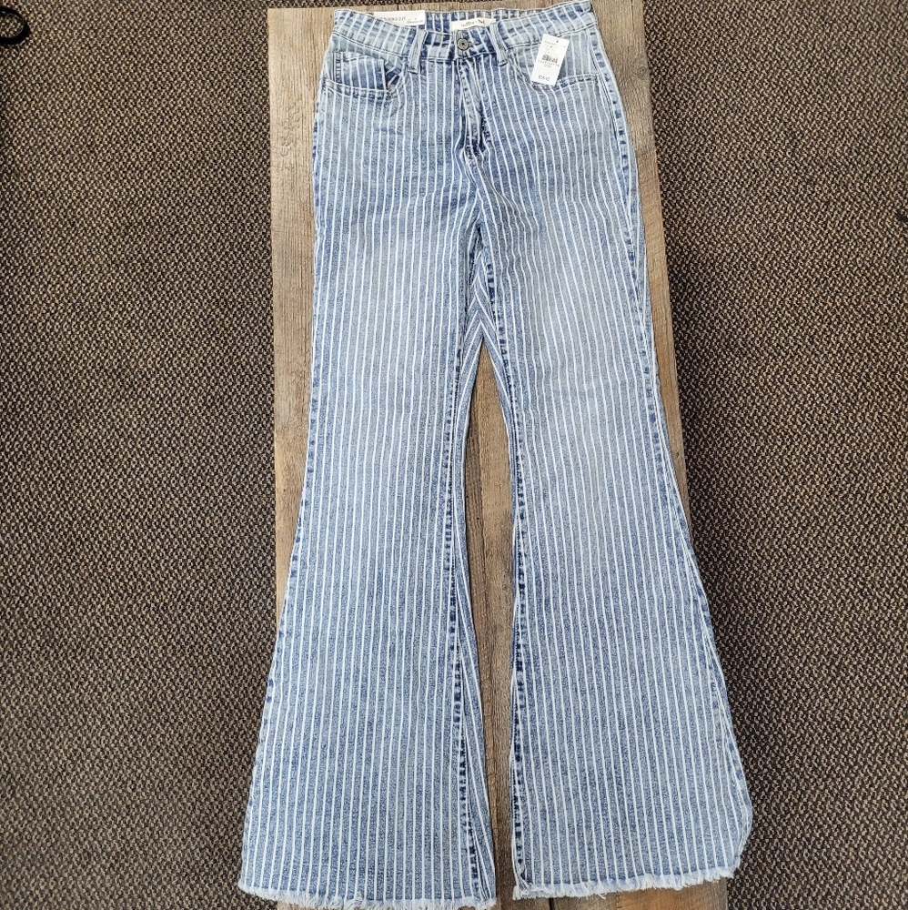 Willow&Root Striped Flare Jeans